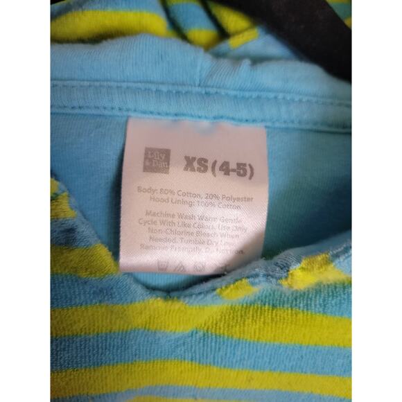 Lily & Dan Swim Cover Up terrycloth striped knee length hooded kids size 4/5 - Picture 3 of 3